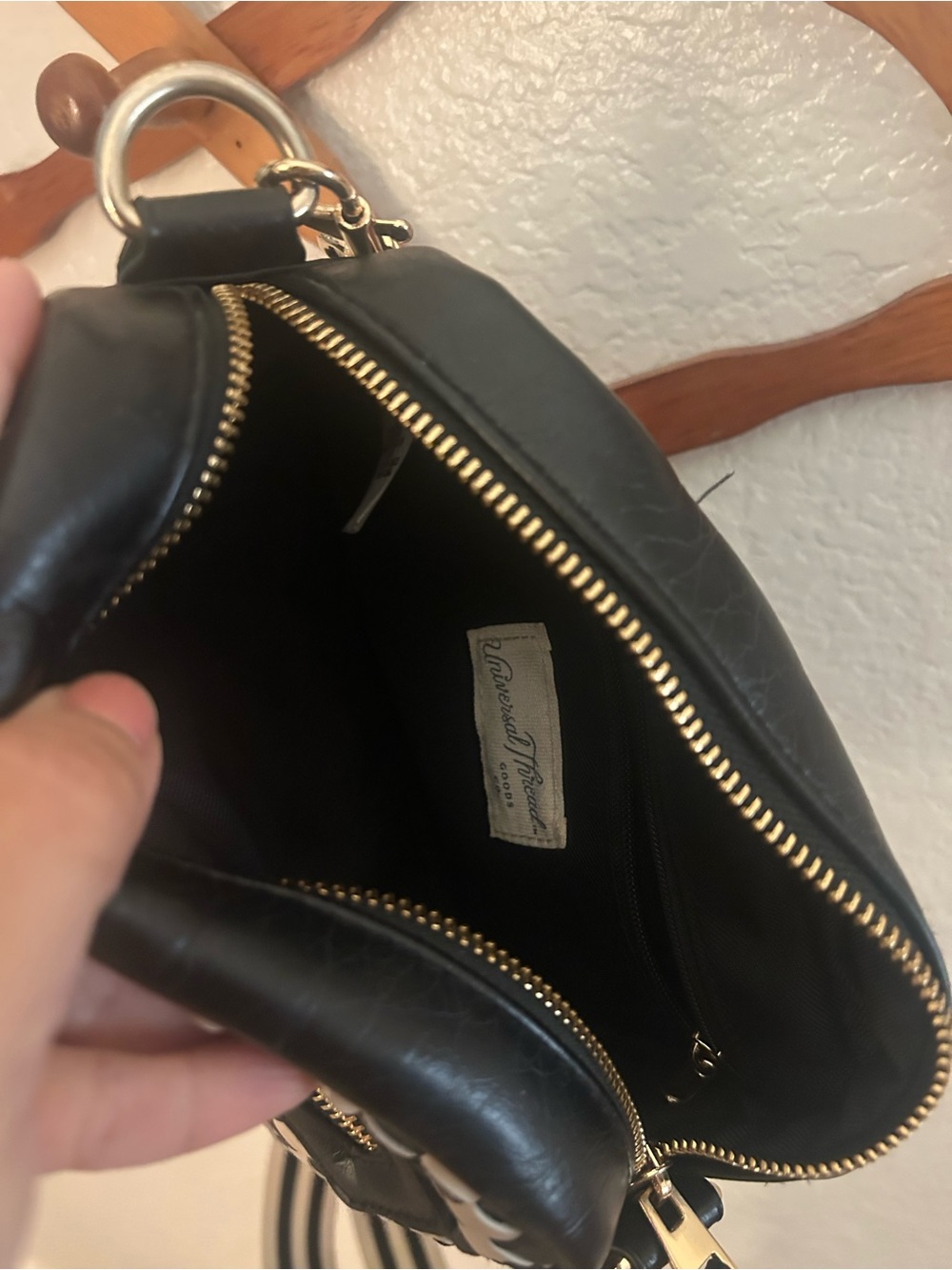 Universal Thread Black and Cream Checkerboard Crossbody Bag - Picture 3 of 6